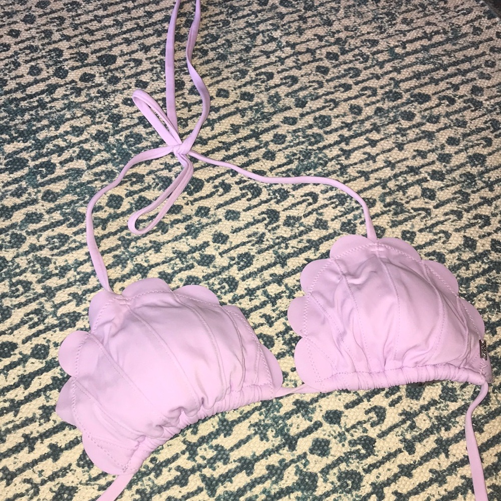 Pink shell design bikini top
